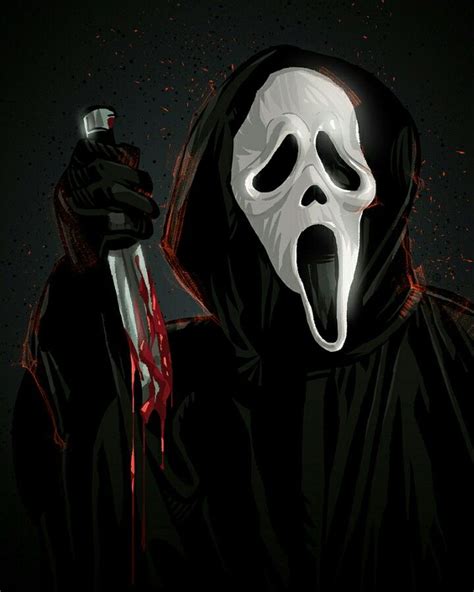 The lower part of the mouth should dip downwards, intensifying the grimace. . Ghostface pinterest